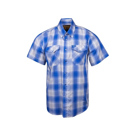 Dixxon Flannel Pierside Sz S Bamboo Lightweight Snap Up Blue Gray SS Shirt New - Picture 1 of 2